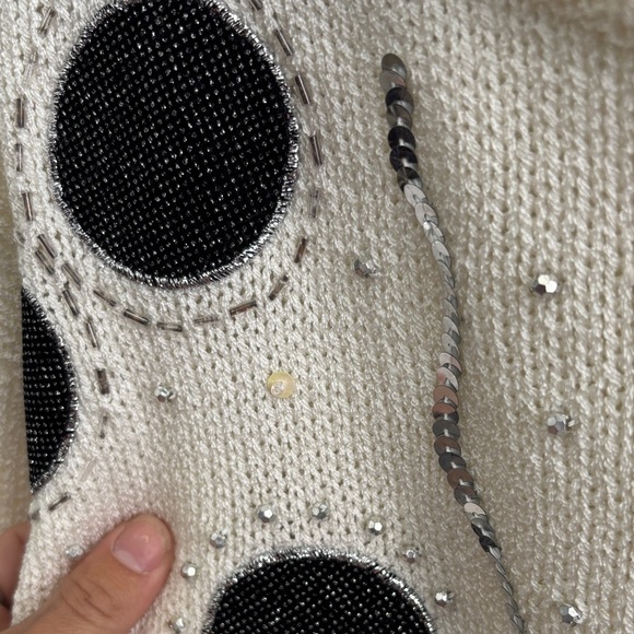 Chic Embellished Cream RINO ROSSI Sweater - Picture 3 of 8